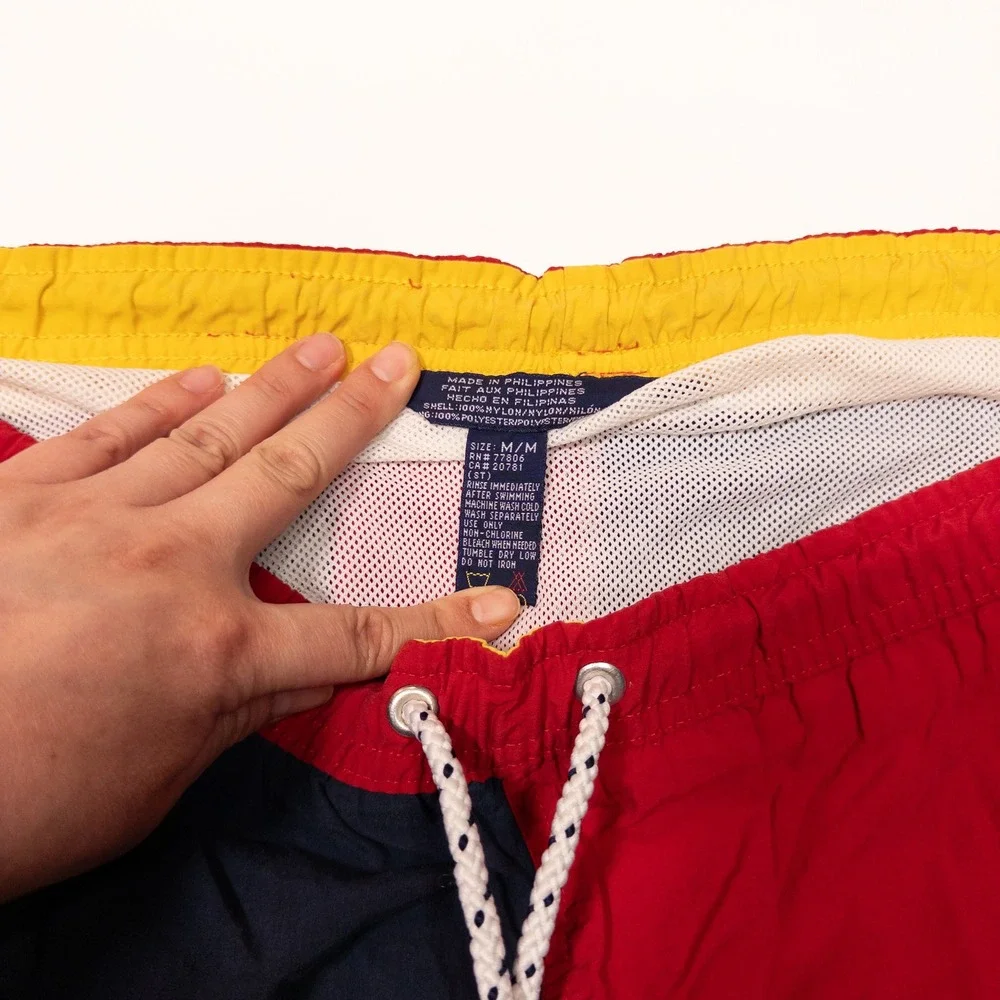 Tommy Hilfiger Swim Trunks Mens Medium Multicolor Sailing Gear Shorts